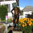 Hand-Cast Frog Smoking Cigar Bronze Garden Statue – Sculpture for Outdoor Decor, 24"L x 15"W x 64"H