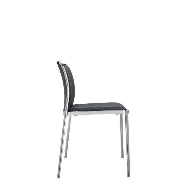 Audrey Soft Armchair, Lycra Beige, Polished Aluminum