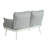 Steel Loveseat And Table, Off White+Grey-1016840622-1016840625