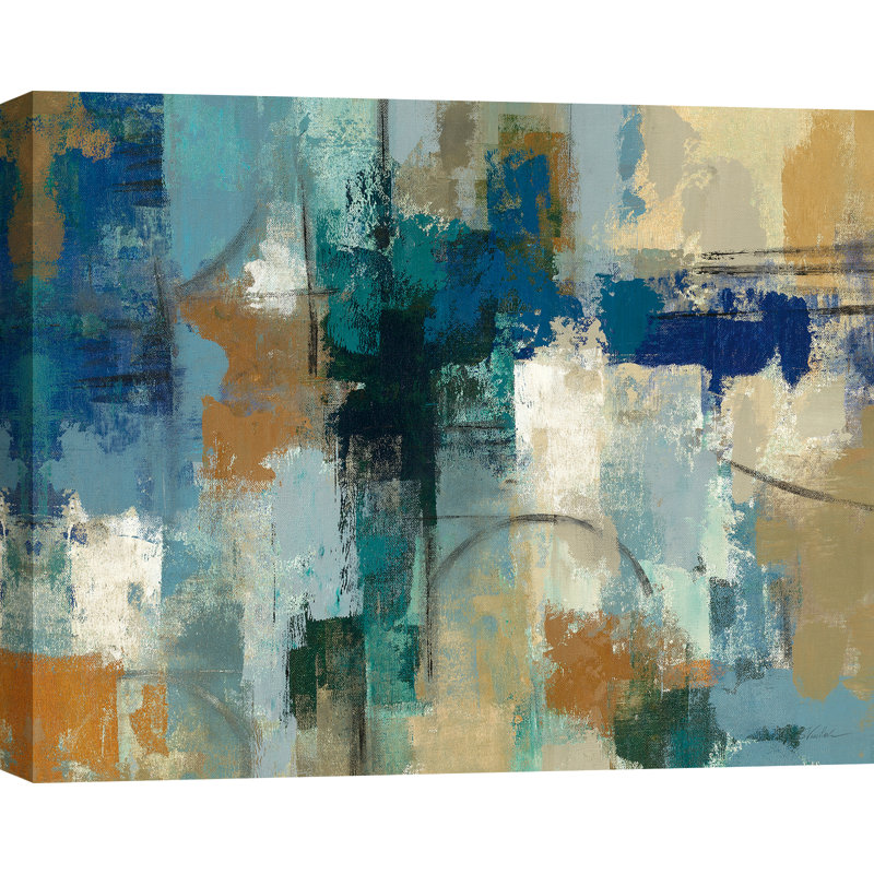 Abstract Jasper Lagoon by Silvia Vassileva - Wrapped Canvas Print, 60 cm H x 80 cm W
