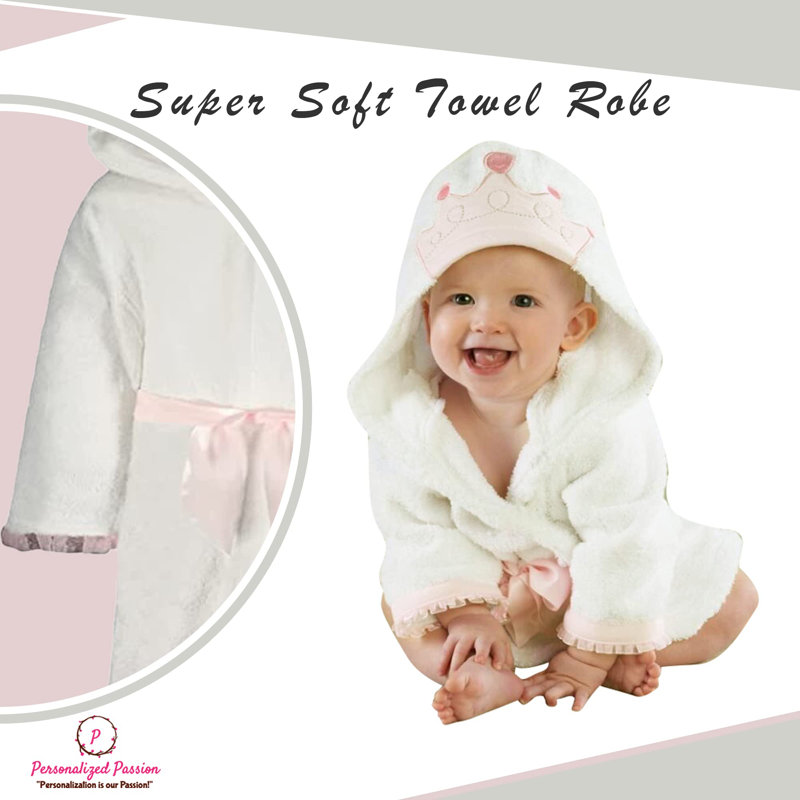 Plush Baby Ankle Bathrobe with Hood, S, Yes