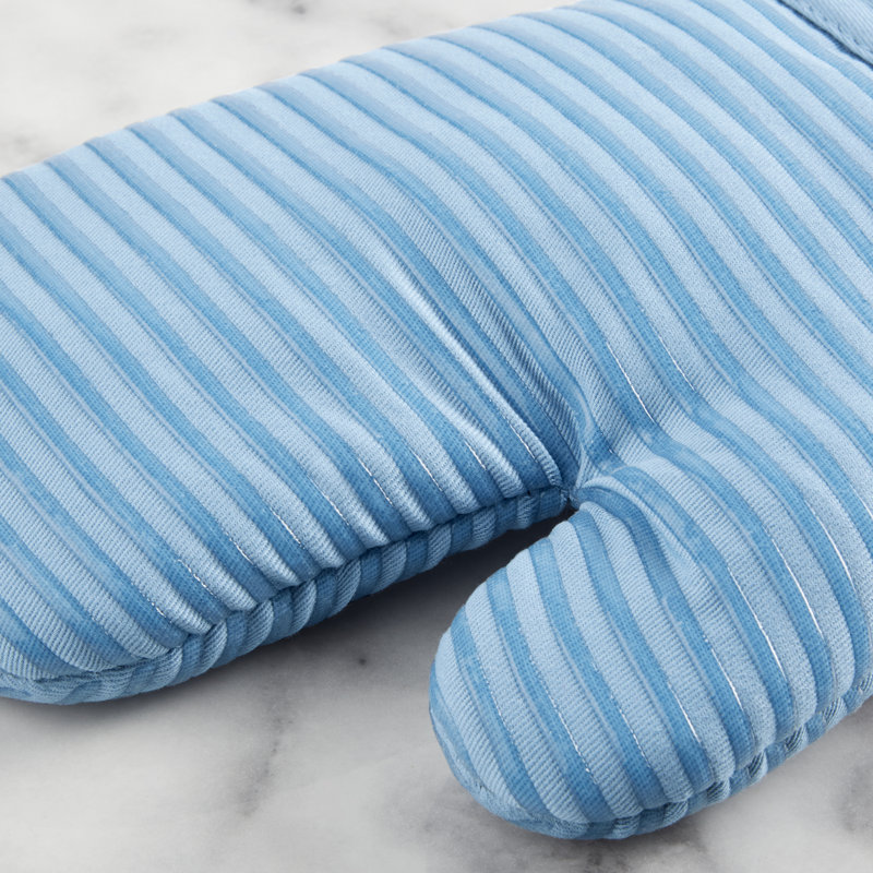 Blue Velvet Quilted Cotton Kitchen Towel, Oven Mitt & Potholder Set