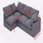 Chenille Fabric Upholstered Sofa, Oversized Comfy Cloud 3-Seater Sofa Couch, Double Plush Cushion For Living Room
