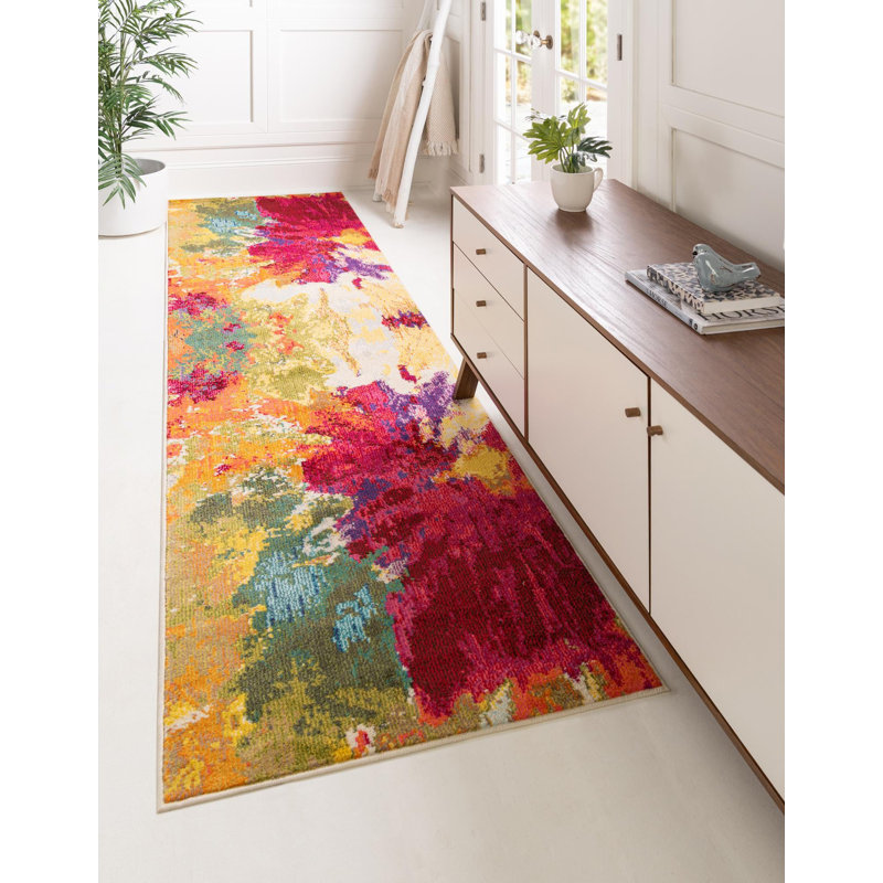 Rizer Washable Floral Indoor Rug, Runner 2'8" x 10'