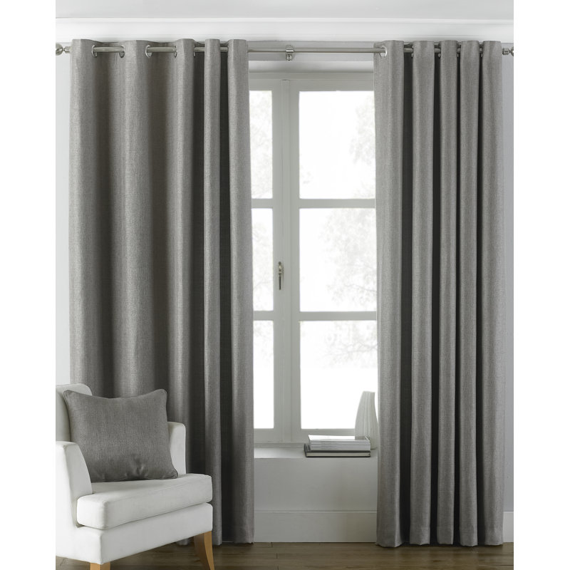 Sheer Curtain Pair, 168 W x 229 D cm, Grey
