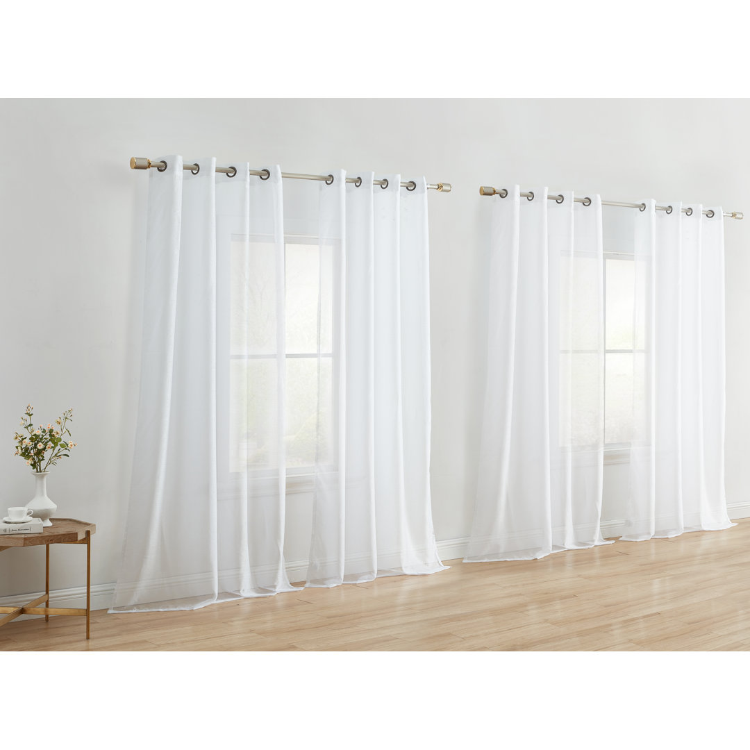 Sudley Polyester Sheer Curtain (Set of 4) Ebern Designs Curtain