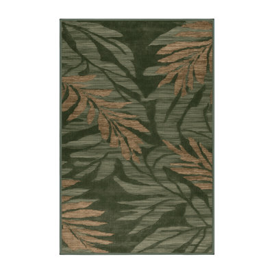Tapis abstrait vert lavable à la machine