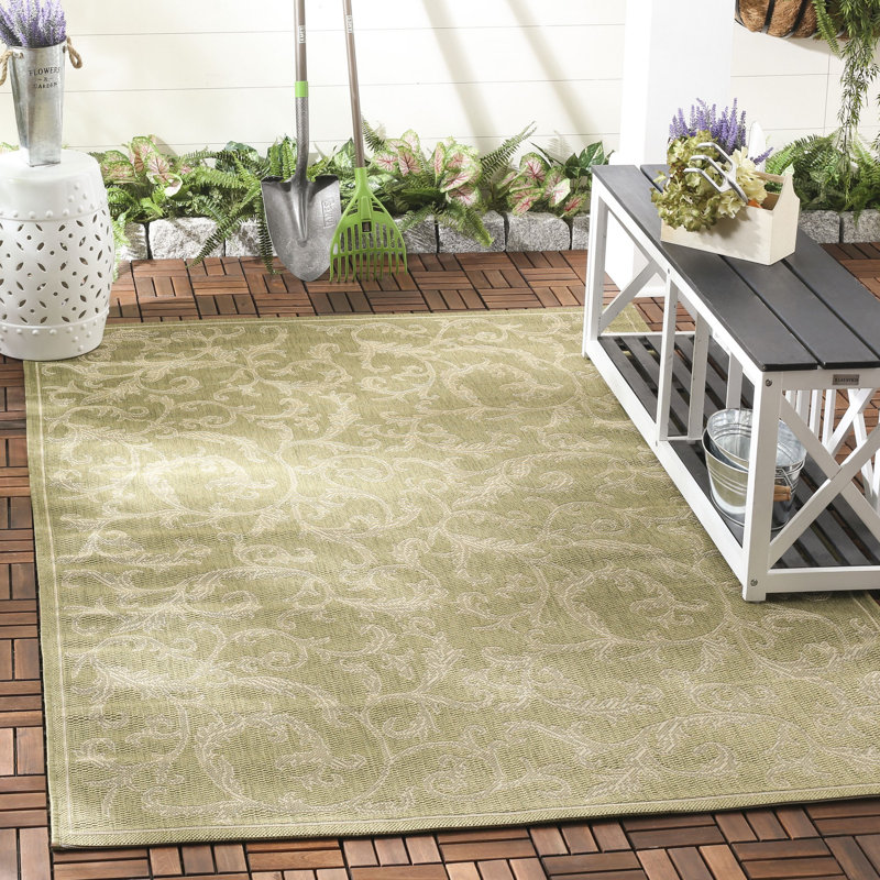 Tapis d'intérieur / extérieur à fleurs Herefordshire Performance, Rectangle 9 pi x 12 pi