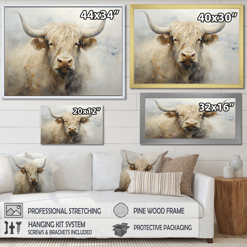 Minimalisme, peinture sur toile de yak beige III, H 12 po x l 20 po x P 1 po, Cadre simple blanc