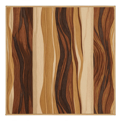 Washable Koa Wood Patterns Hawaiian Area Rug