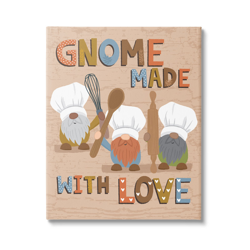 Gnome Made With Love, Toile tendue, H 16 po x l 20 po