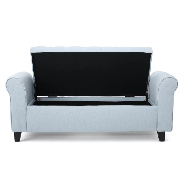 Claxton Upholstered Flip top Storage Bench 50.00” W x 19.50” D x 20.50” H BUTTON TUFTED DIAMOND STITCH