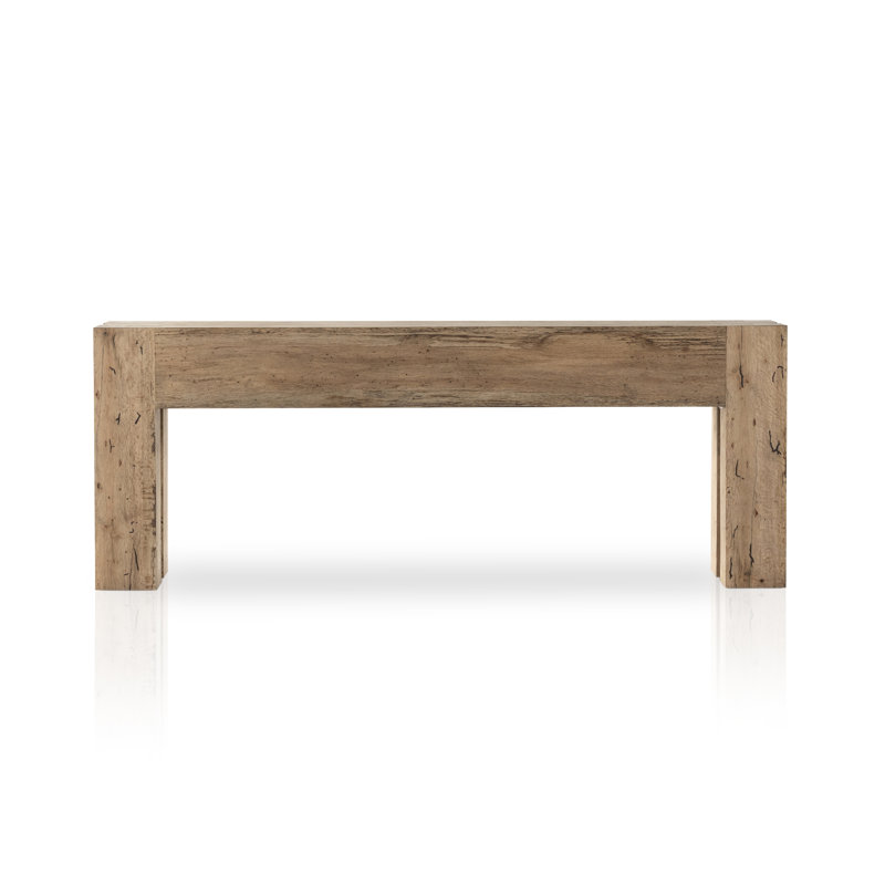 Abaso 86'' W Console Table, 33" H x 86" W x 20.25" D, Rustic Wormwood Oak