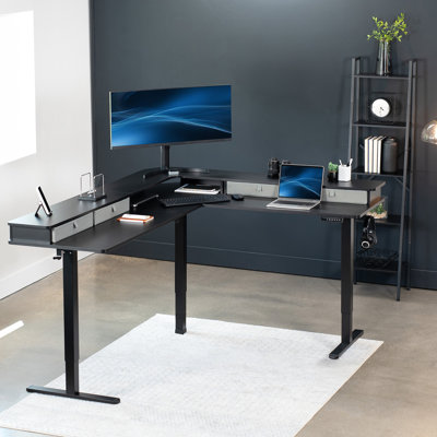 VIVO 2-Tier Electric Corner Desk by Vivo