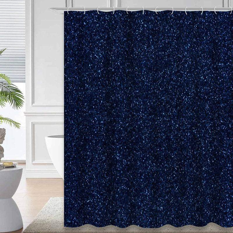 Rideau de douche bleu marine avec 12 crochets, L 72 po x l 84 po