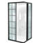 Cabine de douche, 89 cm P x 89 cm L x 183 cm H, porte de douche d'angle coulissante double avec cadre en verre trempé transparent de 6 mm, ensemble de salle de bain avec cadre noir mat et poignée en alliage d'aluminium