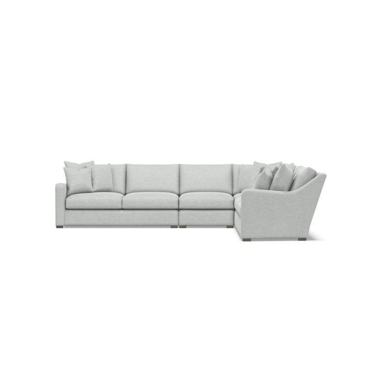 Bernhardt Ventura 4-Piece Fabric Sectional, 34.5" H x 137.5" W x 107.5" D, Right Hand Facing, Light Gray Polyester Blend