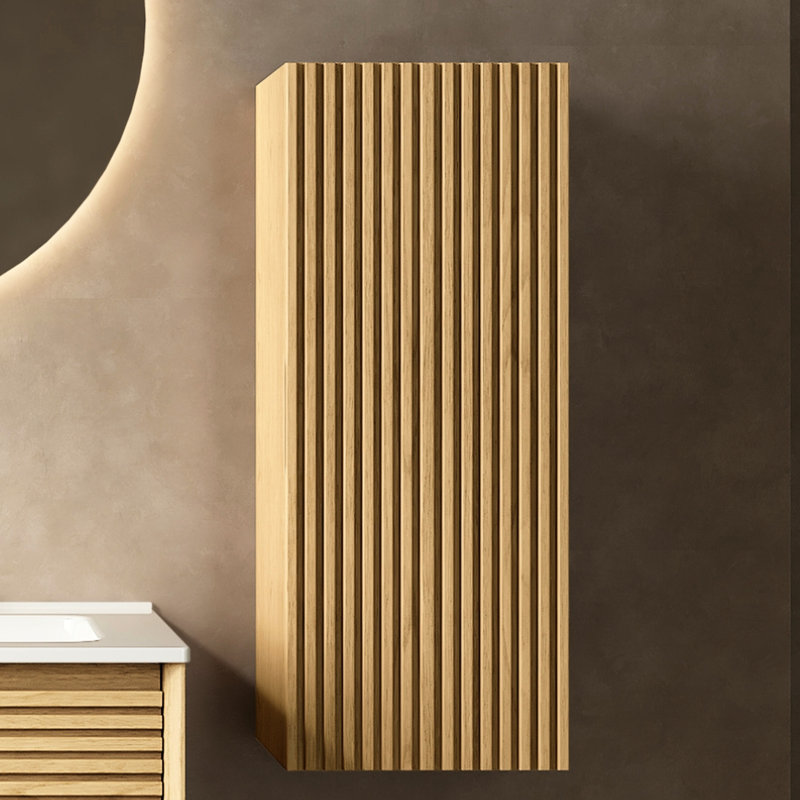 Bathroom Side Storage Cabinet In Oak, 12" , And Stylish For Transformation Oak Cupboard, Spacious Bath