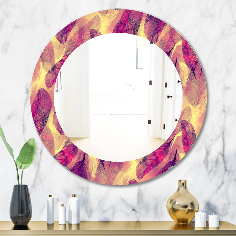 Plumes 3 - Miroir moderne, H 31,5 po x l po