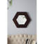 Miroir hexagonal avec cadre en bois massif, espace de vie 18,5 po x 18,5 po, brun foncé 18,5 po x 18,5 po avec miroir, bordure de salle de bain-131496518