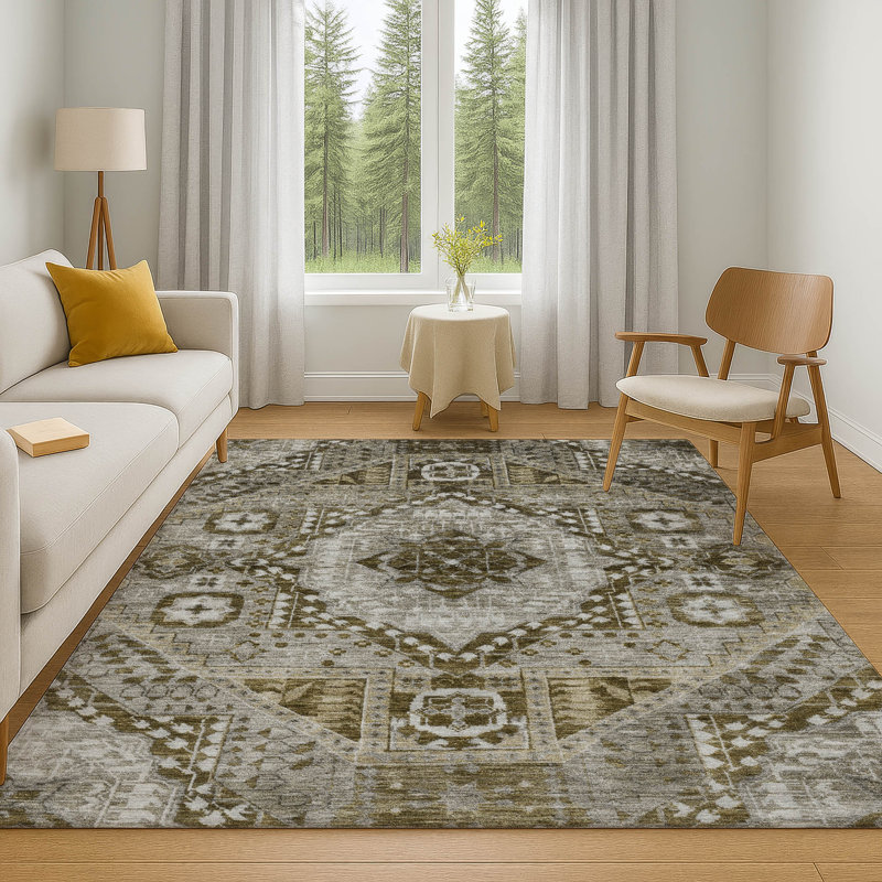Premium Machine Washable Mayfield AMF1924 Diamond Rug, Rectangle 10' x 14'