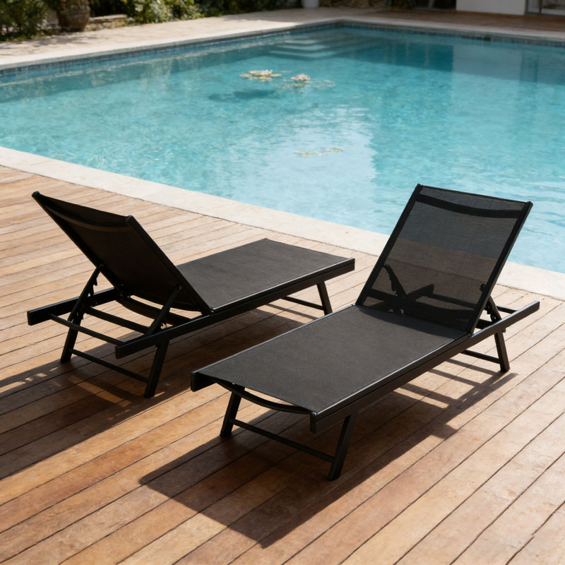 CHAISE LUNGE, Noir