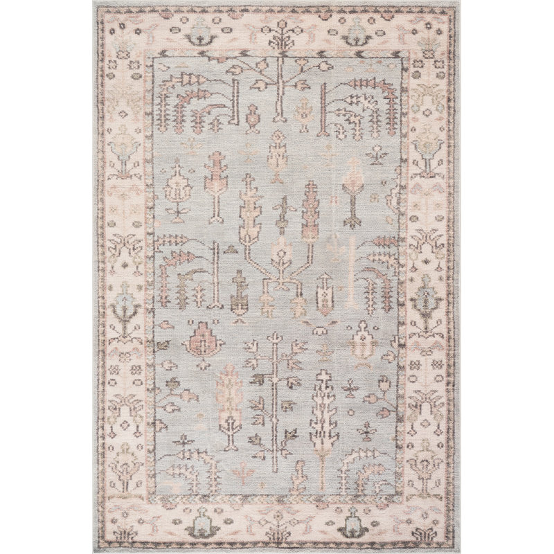  Tapis en laine noué à la main Sylari, Rectangle 4pi x 6 pi