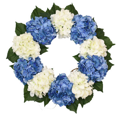 Blue And White Hydrangea Wreath