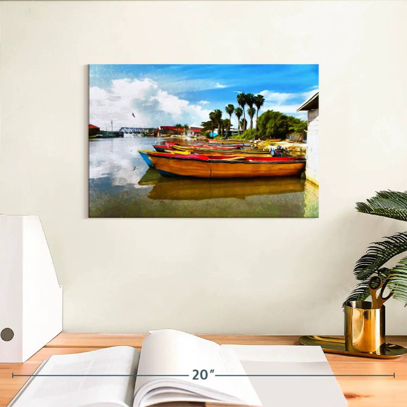 Mehar Jamaican River Boats, 8" H x 12" W