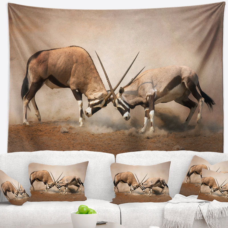 Tapisserie des antilopes de Gemsbok, H 68 po x l 80 po