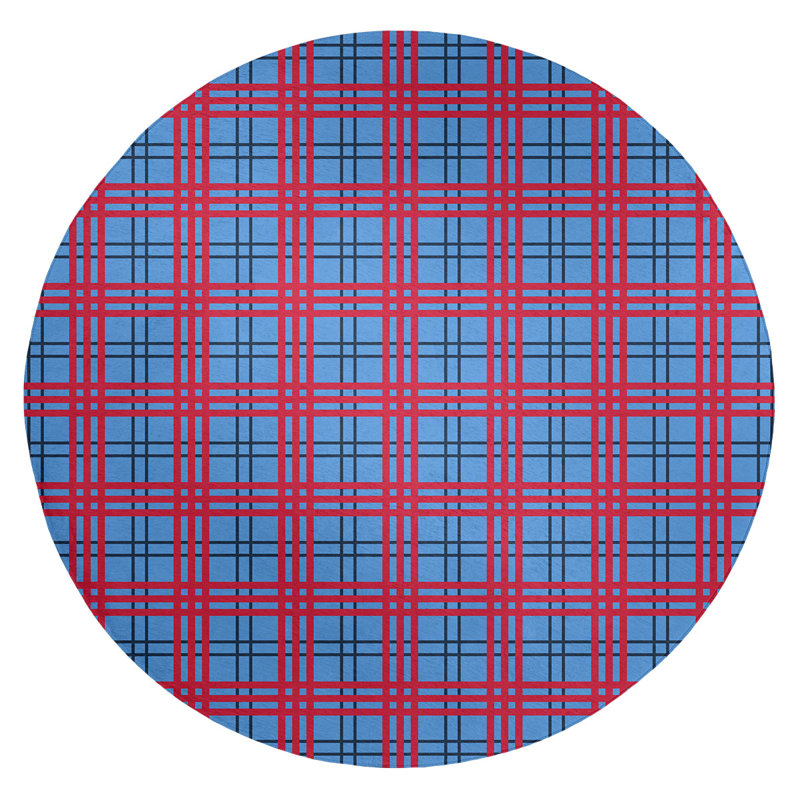 Plaid Indoor Rug, Round 5'