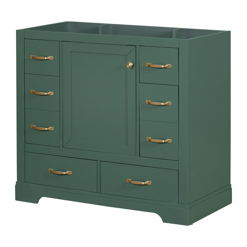 Meuble-lavabo de salle de bain sans base de meuble-lavabo seulement, Vert, Or