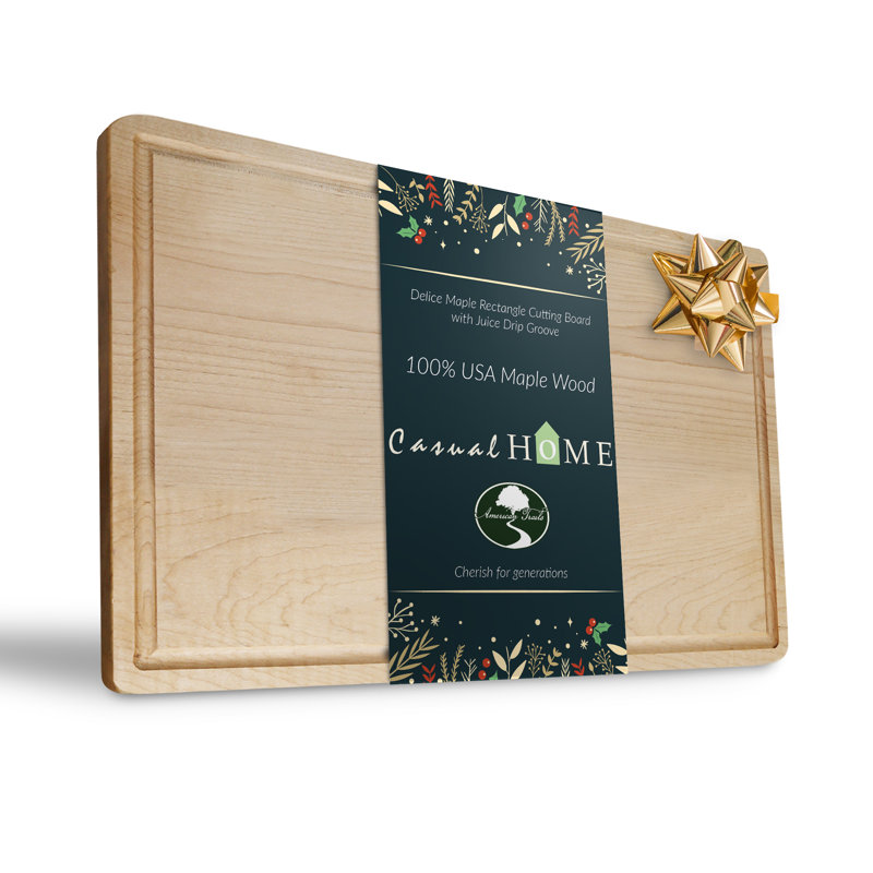 Maple Rectangular Cutting Board with Juice Groove