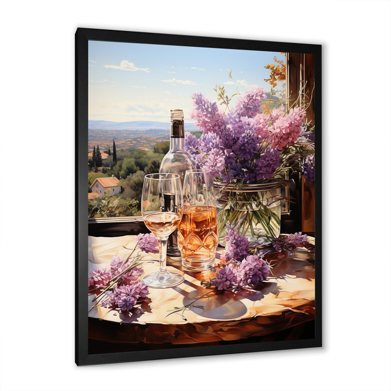 Brise mauve lavande mauve pourpre Winerys, Cadre simple noir, H 32 po x l 24 po x P 1 po