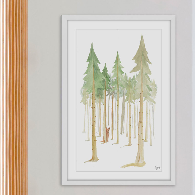 «Cat in the Forest», reproduction d'art encadrée, H 12 po x l 8 po x P 1,5 po
