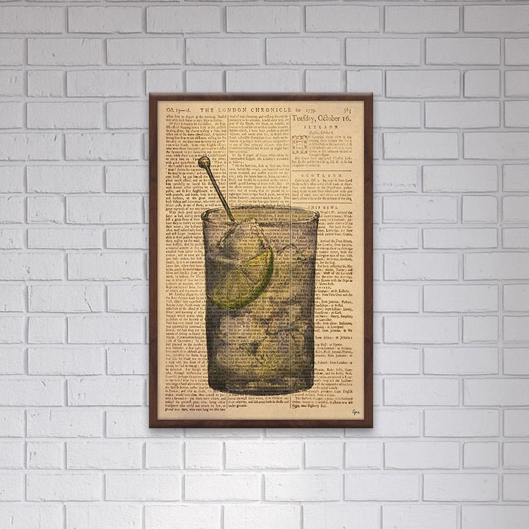 « vodka lime », impression encadrée, H 30 po x l 20 po x P 1,5 po