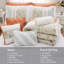Édredon grand corail 9 pièces - tissu de coton, élégance sophistiquée et imprimé, 2 taies décoratives, 3 coussins décoratifs Euro-119106084-119106087