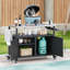 Mica Outdoor Metal Grill Cart with Storage & Spice Rack