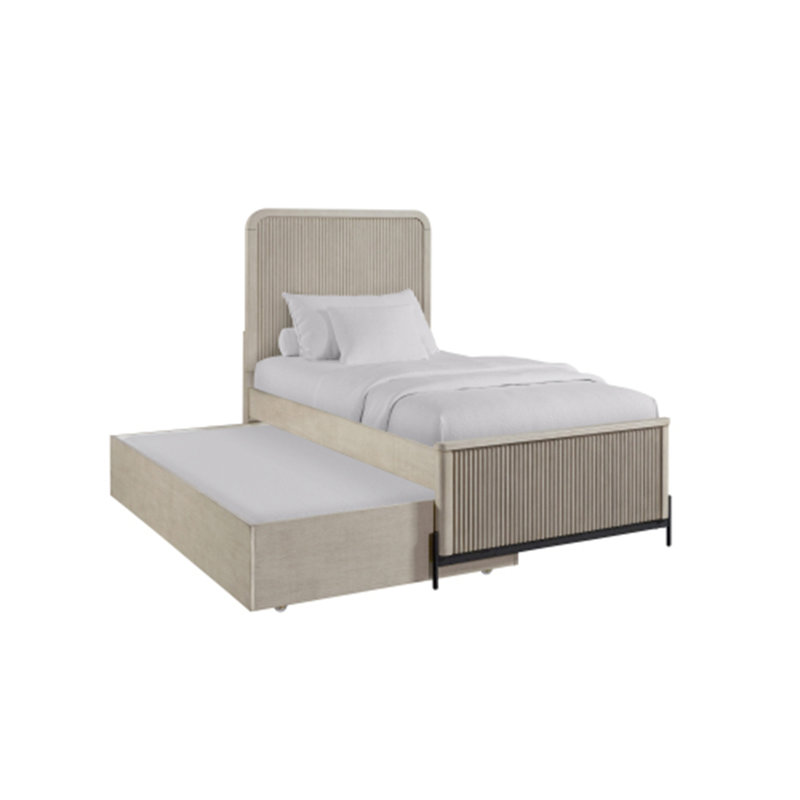 Élégant lit plateforme de style traditionnel, Taupe, Lit double