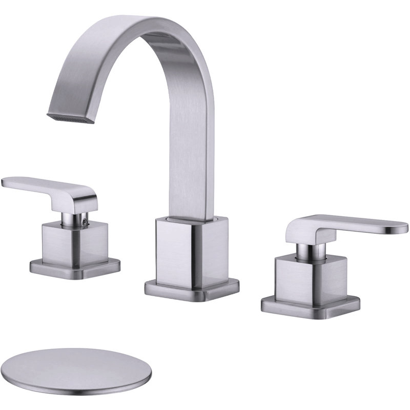 2-handle Bathroom Faucet with Drain Assembly, Brushed Nickel