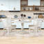 Retro 5-Piece Dining Set, Wood Dining Table with Movable Leaf and Ladder Back Chairs-43382905