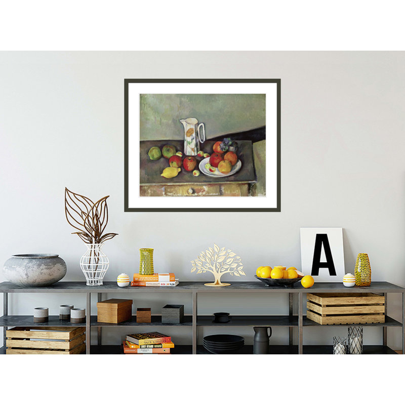 Nature morte avec pot à lait et fruits par Paul Cézanne, H 33,5 po x l 39,45 po