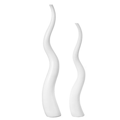 Vase de plancher en corne 2 tailles pour salle à manger ou salon, céramique blanche