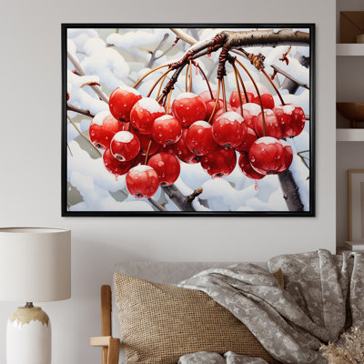 Winter Red Cherry Tree - Cherry Wall Art