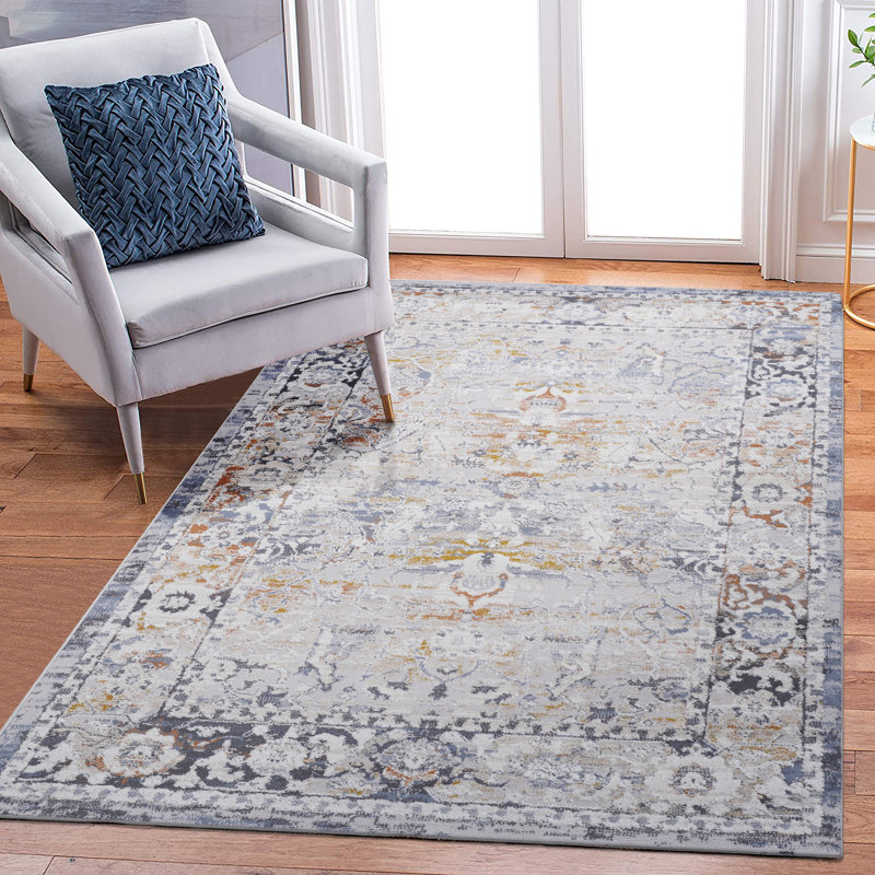 Tapis ivoire / gris / traditionnel NAAR Payas, Rectangle 5 pi 3 po x 7 pi 6 po