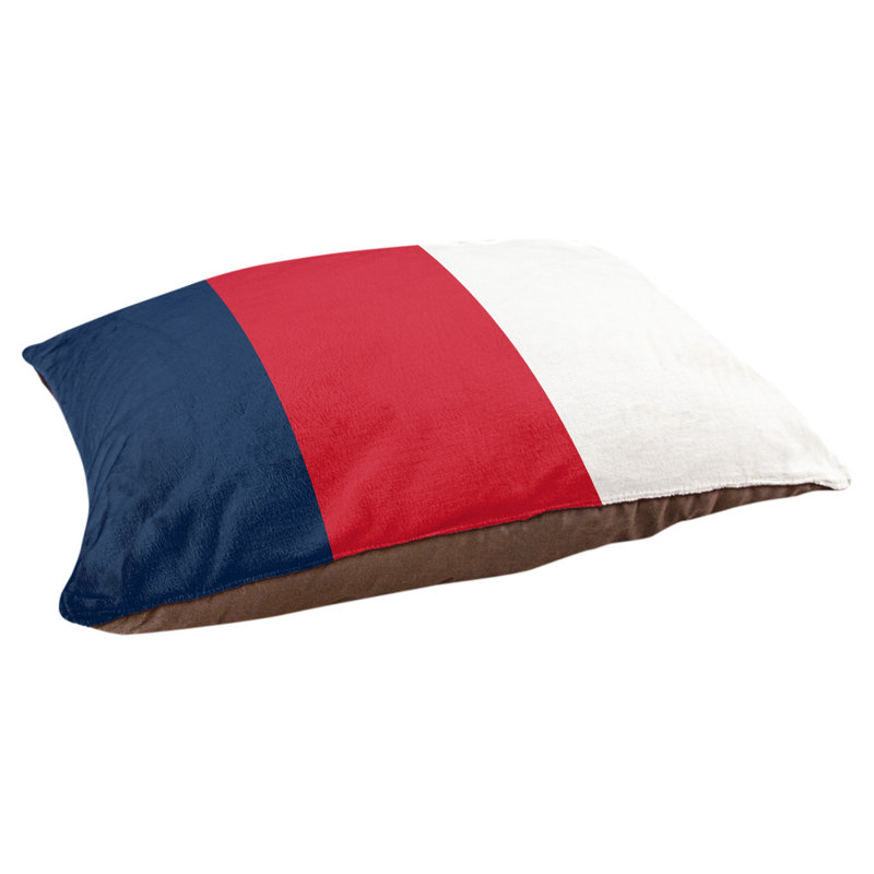Coussin pour chien hockey Las Vegas, Grand (l 50 po x P 40 po x H 17 po), Bleu / Rouge / Blanc
