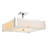 5 Light 21in Chrome Square Chandelier with Frosted Glass Shade for Modern Dining Room, Living Rooms, or Entryway Lighting-122948938