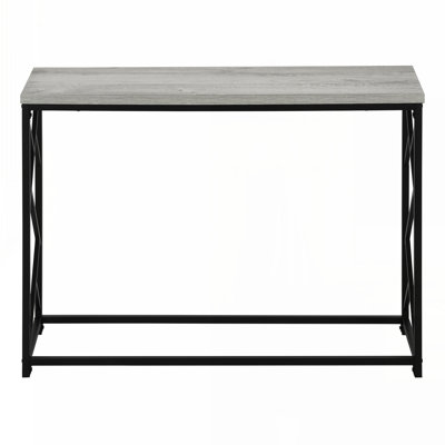 Table d'appoint, console, vestibule, étroit, canapé, salon, chambre à coucher, stratifié gris, métal noir, contemporain, moderne