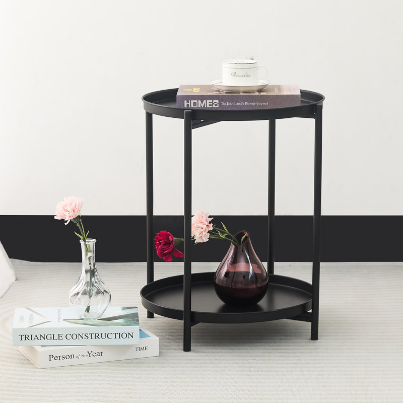 20.7 Height End Table Side Table, Black
