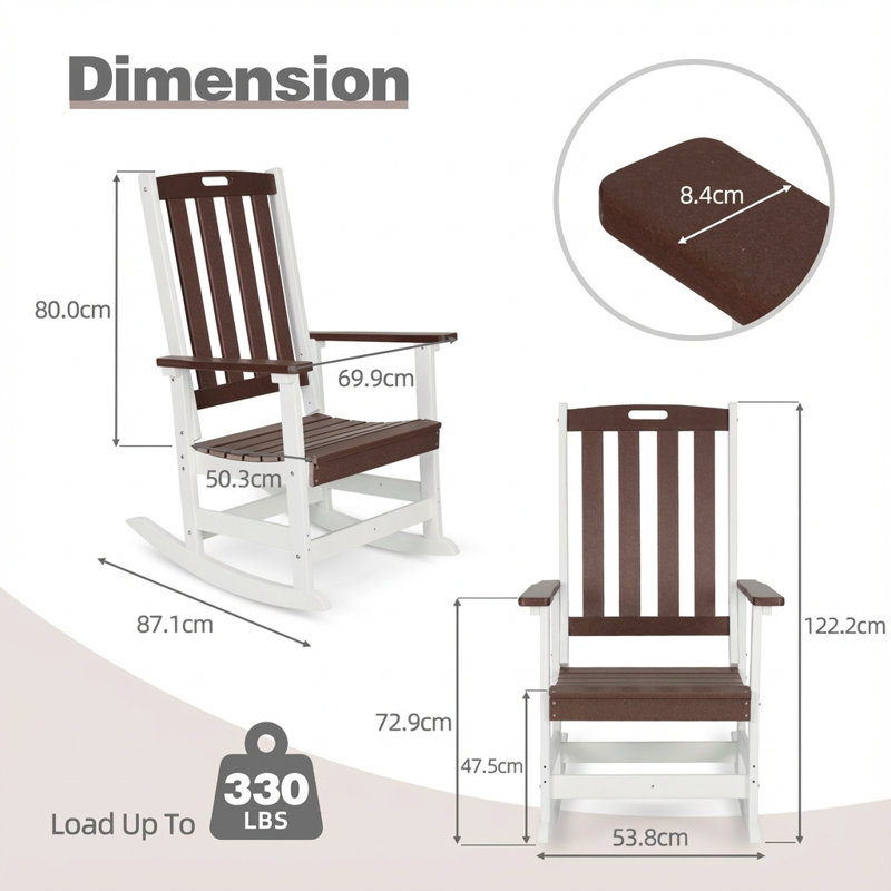 Outdoor Chair, Brown/White